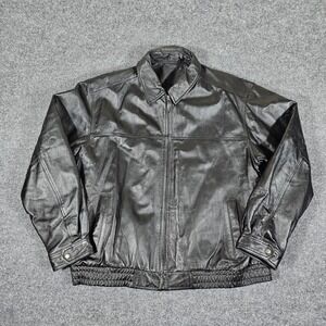 Knightsbridge Outerwear Genuine Leather Bomber Jacket Black Mens Size XL Classic
